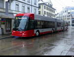 Stadtbus Winterthur - Hess Trolleybus Nr.406 unterwegs bei leichtem Schneefall in Winterthur am 2023.01.22
