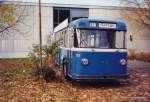 VBZ - FBW  Trolleybus Nr.117 in Garage in Oktober 1985 .. Archiv Teutschmann