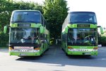 2 Setra 431-DT von meinfernbus.de und Flixbus am 28.5.2016 bei der Carstation Sihlquai.