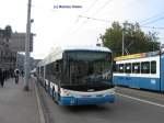 Der Prototyp dieser Serie der Doppelgelenktrolleybusse in Zrich im Einsatz am 12.