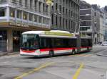 VBSG - Trolleybus Nr.184 bei der zufahrt zu den Haltestelen vor dem Bahnhof in St. Gallen am 27.03.2015