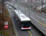 Hess Doppelgelenkbus 189 auf der Linie 4 bei der Autobahnausfahrt Kreuzbleiche (Rosenbergstrasse) am 24.12.09