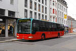 Mercedes Citaro 184, auf der Linie 8, bedient am 24.02.2025 die Haltestelle Zentralplatz. Aufnahme Biel.