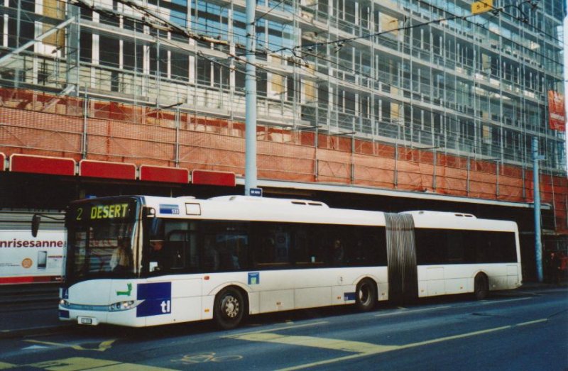 TL Lausanne Nr. 533/VD 1586 Solaris am 22. Dezember 2008 Lausanne, Rue Neuve