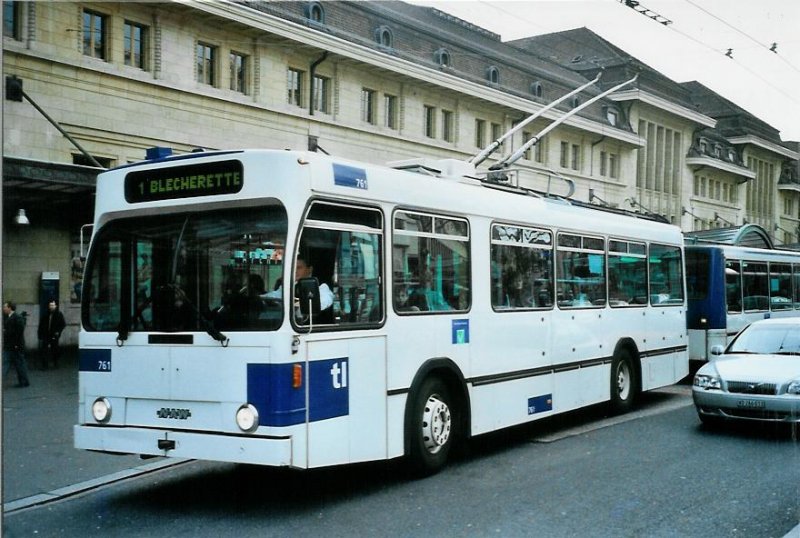 TL Lausanne Nummer 761 NAW/Lauber Trolleybus am 15. Mrz 2008 Lausanne, Bahnhof