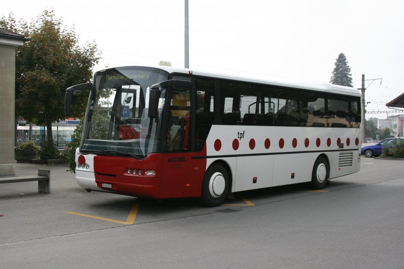 TPF/Wieland FR 300'599 (Neoplan N316) am 11.10.2006 auf dem inzwischen wieder eingestellten  Ortsbus  in Murten.