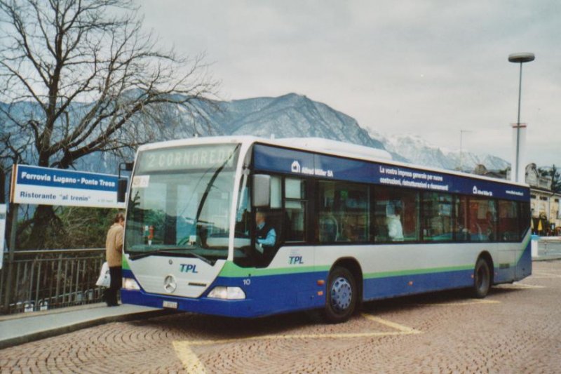 TPL Lugano Nr. 10/TI 207'010 Mercedes Citaro am 9. Dezember 2008 Lugano, Bahnhof