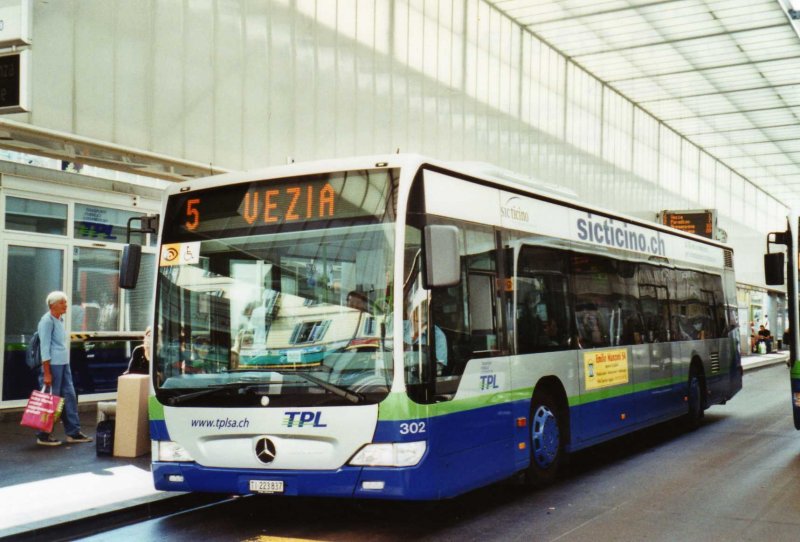 TPL Lugano Nr. 302/TI 223'837 Mercedes Citaro am 12. September 2009 Lugano, Centro