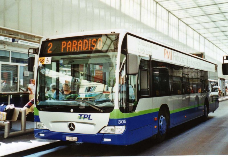 TPL Lugano Nr. 305/TI 225'106 Mercedes Citaro am 12. September 2009 Lugano, Centro