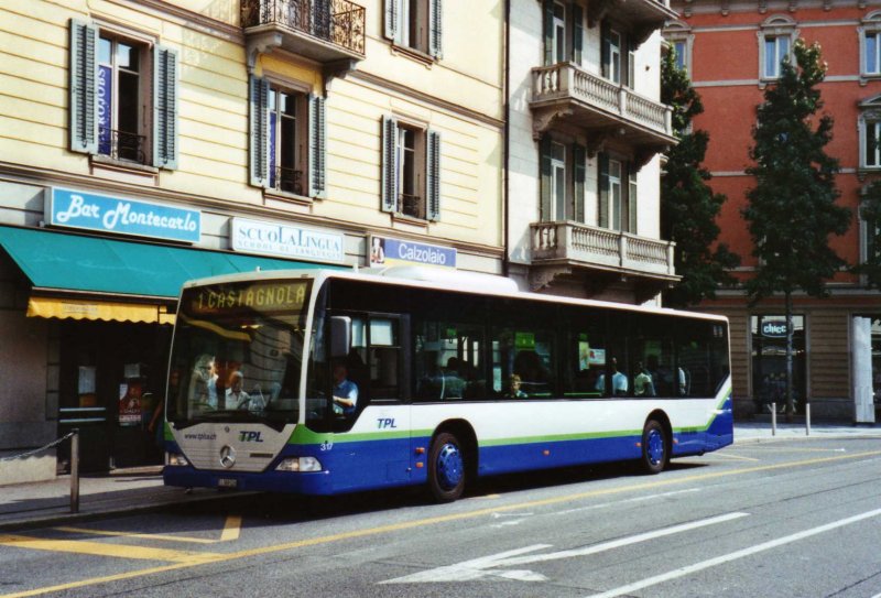 TPL Lugano Nr. 317/TI 309'520 Mercedes Citaro (ex Nr. 16) am 12. September 2009 Lugano, Centro