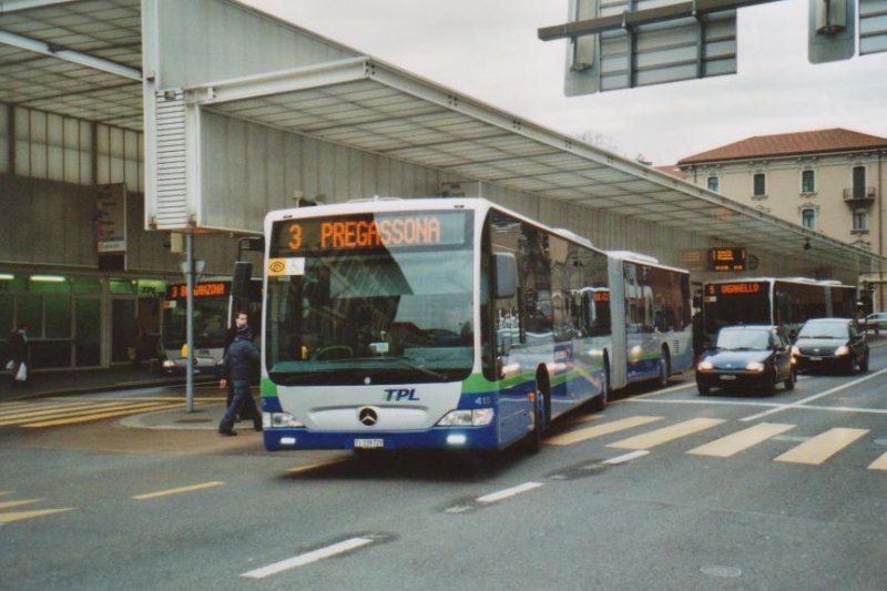 TPL Lugano Nr. 415/TI 139'729 Mercedes Citaro am 9. Dezember 2008 Lugano, Centro