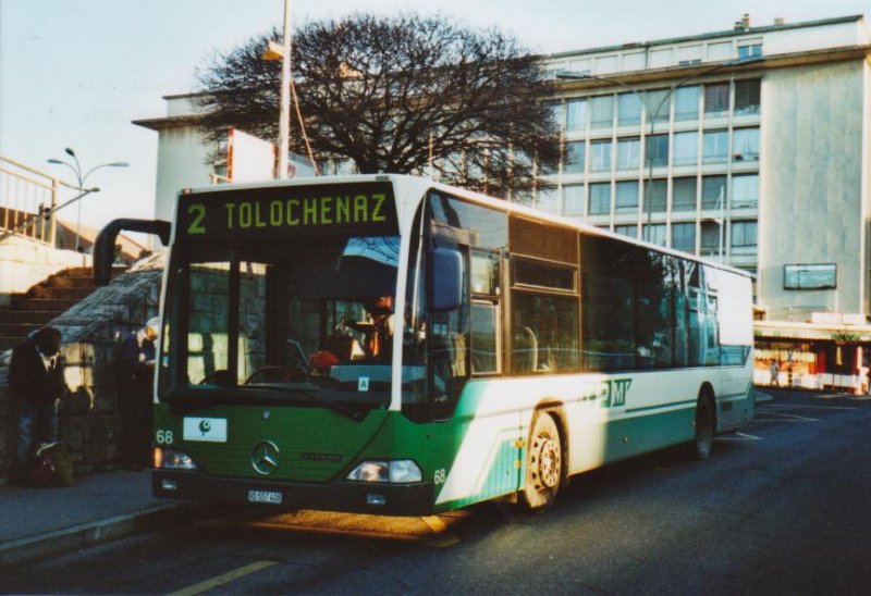 TPM Morges Nr. 68/VD 557'408 Mercedes Citaro (ex Chrisma, St. Moritz Nr. 1) am 22. Dezember 2008 Morges, Bahnhof