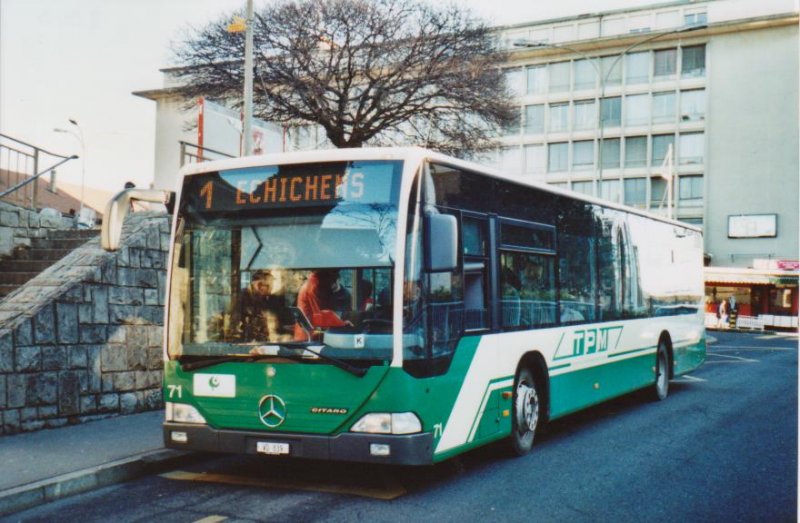 TPM Morges Nr. 71/VD 839 Mercedes Citaro am 22. Dezember 2008 Morges, Bahnhof