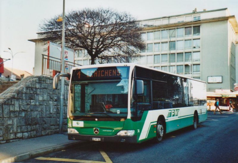 TPM Morges Nr. 74/VD 387'363 Mercedes Citaro am 22. Dezember 2008 Morges, Bahnhof