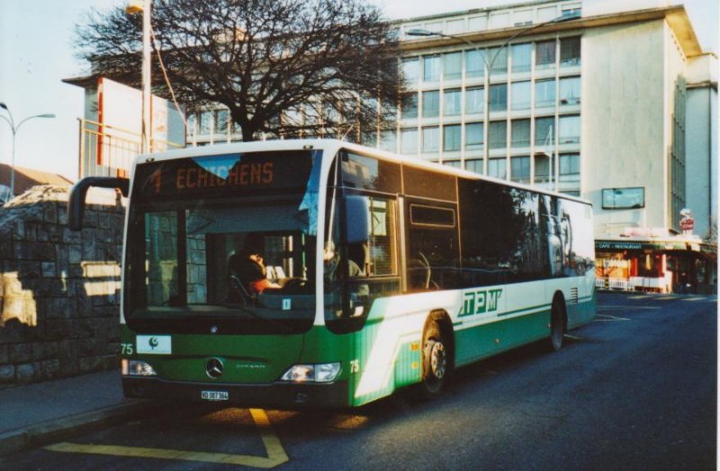 TPM Morges Nr. 75/VD 387'364 Mercedes Citaro am 22. Dezember 2008 Morges, Bahnhof