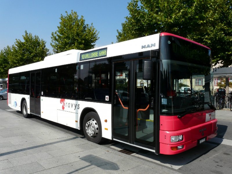 travys - MAN Bus  VD 3712 unterwegs auf der Linie 10 in Yverdon les Bains am 24.09.2008