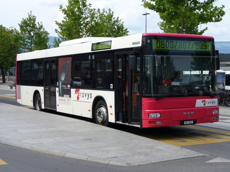 travys - Man Bus VD  3712 im Busbahnhof von Yverdon les Bains am 30.07.2006