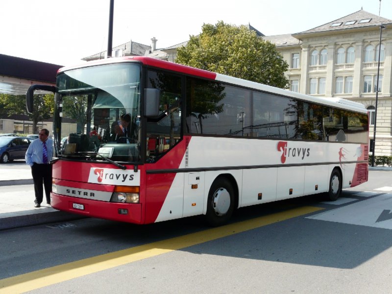 travys - Setra VD 1197 bei den Bushaltestellen vor dem Bahnhof in Yverdon les Bains am 24.09.2008