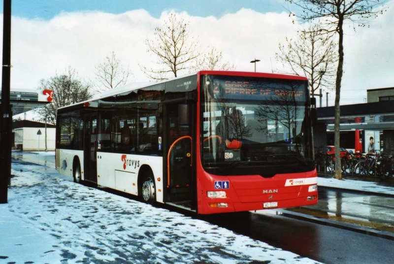 TRAVYS Yverdon VD 1071 MAN am 14. Februar 2009 Yverdon, Bahnhof