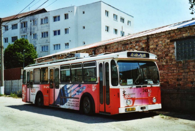 Tursib, Sibiu Nr. 245/SB-0093 FBW/Hess Trolleybus (ex TL Lausanne Nr. 716) am 27. Mai 2009 Sibiu, Depot