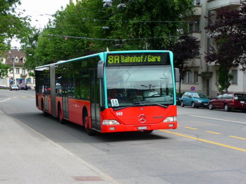 VB Biel - Mercedes Citaro Nr.149  BE 572149 unterwegs auf der Linie 8A in Biel am 10.06.2009