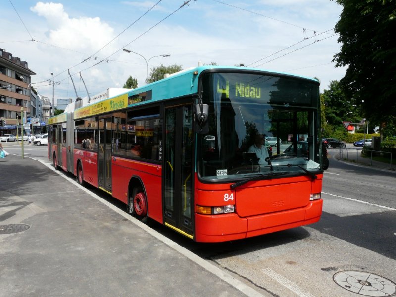 VB Biel - NAW-Hess Swisstrolleybus Nr.84 unterwegs auf der Linie 4 am 26.07.2008