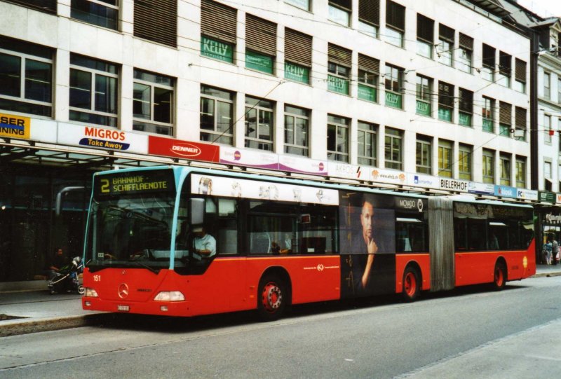 VB Biel Nr. 151/BE 572'151 Mercedes Citaro am 8. Juni 2009 Biel, Guisanplatz