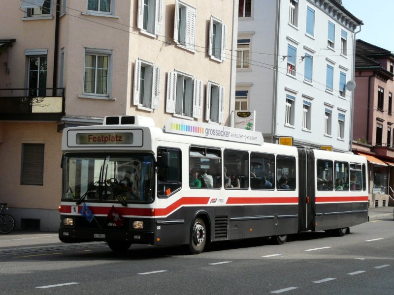 VB St.Gallen - NAW-Hess Gelenkbus  Nr.242  SG 198242 eingeteilt als Extrabus, unterwegs fr das Open-Air in St.Gallen am 28.06.2008
