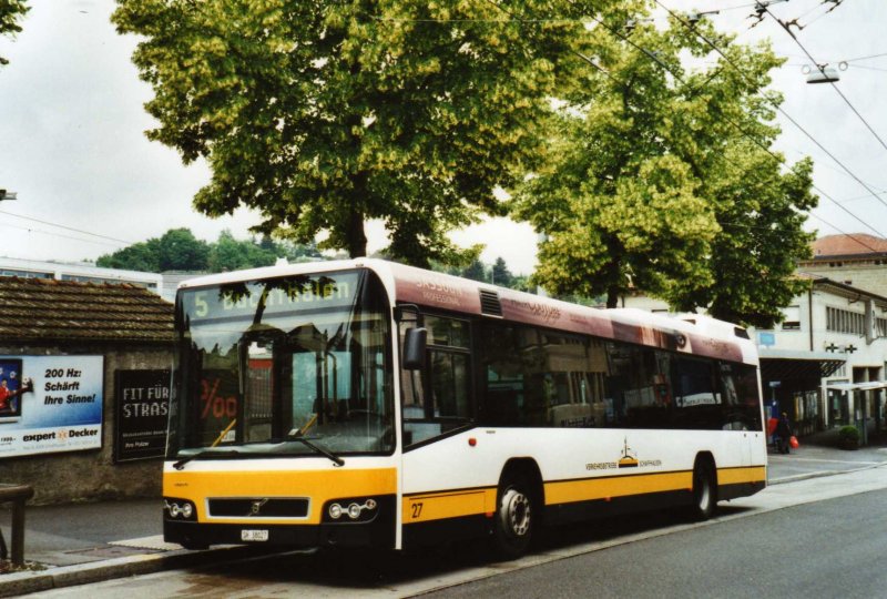 VBSH Schaffhausen Nr. 27/SH 38'027 Volvo am 6. Juni 2009 Schaffhausen, Bahnhof