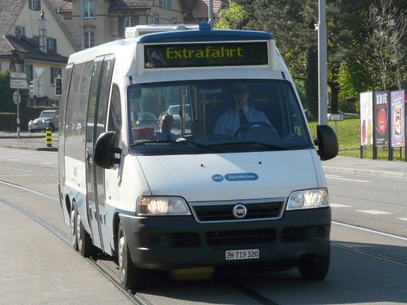 VBZ - Fiat Kleinbus Nr.20 ZH 719320 mit VBZ Personal unterwegs in Zrich am 08.05.2008