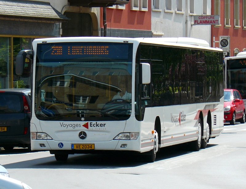 (VE 2034) Mercedes Citaro der Firma Ecker aus Steinsel aufgenommen in der Bahnhofstrae in Mersch am 15.06.08.