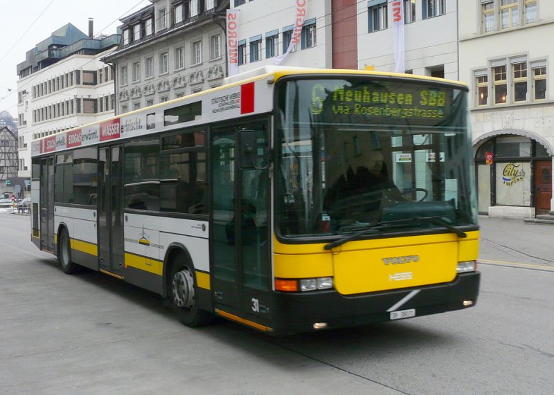 Verkehrsbetiebe Schaffhausen - Volvo-Hess Bus Nr.31  SH 38031 unterwegs auf der Linie 6 in Schaffhausen am 20.02.2009