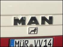 MAN Logo des MAN Lion's City LE � aus Deutschland im Stadthafen Sassnitz am 20.10.2012