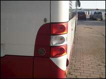 Hecklampen des MAN Lion's City LE � aus Deutschland im Stadthafen Sassnitz am 20.10.2012