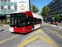 tpf - Hess-Swisstrolley BGT-N2C Nr.529 unterwegs auf der Linie 2 in Fribourg am 03.09.2013