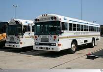 Blue Bird All American FE  Sheriff of Cook County  # 3290 und # 3291. Aufgenommen am 25. August 2013 in Chicago, Illinois / USA.