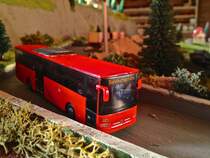 Dieser Mercedes-Benz Integro II von AWM wurde von mir im original DB-Farbton  verkehrsrot  lackiert und mit dem DB-Logo sowie dem Schriftzug der fiktiven DB-Regiobus-Tochter  Eistal-Bus  versehen.
