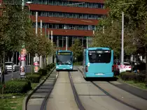 Zwei MB Citaro C2 der VGF treffen sich in Frankfurt am 27.09.13