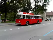 VB Biel - Oldtimer Trolley Nr.21 unterwegs auf Extrafahrt in Nidau am 14.09.2013