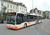 Beim BSU sind seit kurzem die ersten Citaro C2G im Einsatz. Im Bild ist Wagen Nr. 37 auf der Linie 7 beim Hauptbahnhof Solothurn, 01.10.2013.

