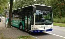 Dieser Mercedes-Benz Citaro Facelift der Stadtwerke Kaiserslautern (Wagen Nr. 343) stand w�hrend eines Bundesligaspiels des 1.FCK auf einem Parkplatz und wartete auf seinen Einsatz. Der Bus tr�gt Werbung des Fraunhofer Instituts f�r Experimentelles Software Engineering in Kaiserslautern.
