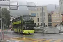LIEmobil/Postauto (PU Matt) Nr. 84 (MAN A39 Lion's City DD) am 9.8.2013 beim Bhf. Schaan