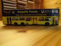 Rietze BVG MAN Lions City DD mit Nuon-Energie Werbung - Zielschild : M46 U Britz-S�d - BVG Wagennr.: 3267 - aus meiner Sammlung