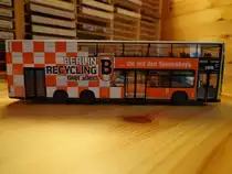 Rietze BVG MAN Lions City DD mit Berlin Recycling Werbung - Zielschild : M19 S Grunewald - BVG 
Wagennr.: 3295 - aus meiner Sammlung