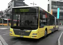 MAN Bus mit der Betriebsnummer 141 auf der Linie 5 am Bahnhof Thun. Die Aufnahme stammt vom 09.10.2013.