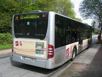 Ja! Auch die PVG hat die Neuen Citaros. Hier steht einer davon mit Werbung als Linie 22 an der Haltestelle Geranienweg. Bild vom 1.5.2008.