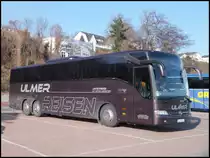 Mercedes Tourismo von Ulmer aus Deutschland im Stadthafen Sassnitz am 04.03.2013