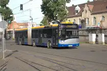 Hier wartet ein SOLARIS auf seinen nächsten Einsatz als Bus der Linie 72  nach Leipzig Paunsdorf.16.11.2013 12:28  Uhr Leipzig Hbf Westseite