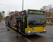 MB O 530 G - BVG Wagen 4080 Baujahr 2004 auf Linie M11 an der Endhaltestelle S Schöneweide/Sterndamm am 22.11.13