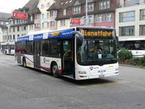 Postauto - MAN Lion`s City  AG 17778 unterwegs bei den Bushaltestellen vor dem Bahnhof Brugg am 24.10.2013